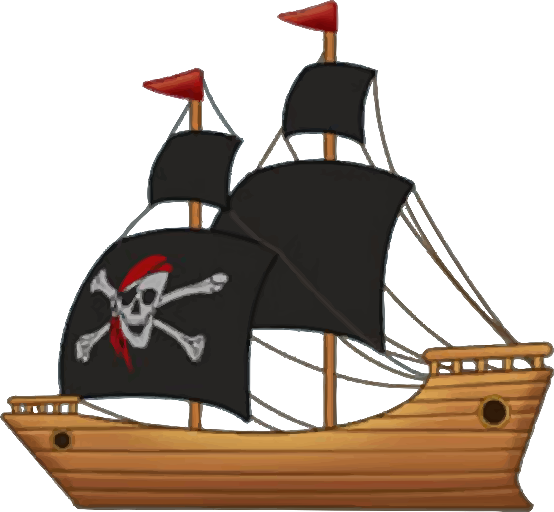 A ship with a pirate's flag